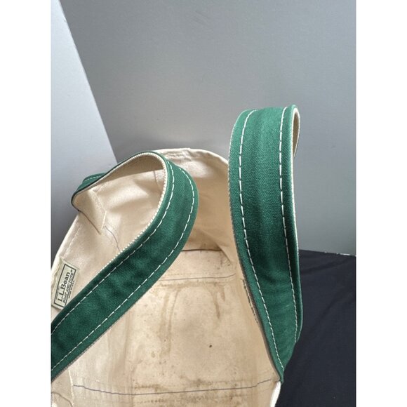 L.L. Bean Boat & Tote Bag Bangor 2005-2016 Limited Edition Canvas Bag Green Stra - Picture 7 of 9
